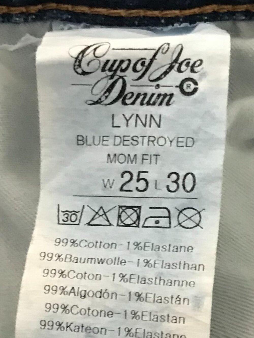COJ High‑Rise Distressed Mom Jeans • Vintage Wash • NWT Size 25 - Picture 8 of 13